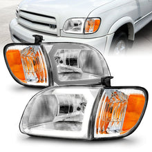 Laden Sie das Bild in den Galerie-Viewer, ANZO 00-04 Toyota Tundra (Reg/Acc Cab Only) Crystal Headlights w/Lgt Bar Chrome w/Corner Lights 2pc