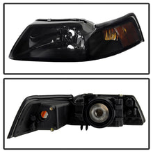 Carica l&#39;immagine nel visualizzatore di Gallery, Xtune Ford MUStang 99-04 OEM Amber Headlights Black Smoked HD-JH-FM99-AM-BSM