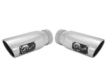 Carica l&#39;immagine nel visualizzatore di Gallery, aFe MACHForce-XP 304 Stainless Steel Polished Exhaust Tip 3.5in x 4.5in Out x 12in L Clamp-On