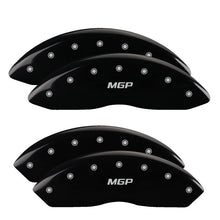 गैलरी व्यूवर में इमेज लोड करें, MGP 4 Caliper Covers Engraved Front &amp; Rear MGP Black Finish Silver Char 2012 GMC Savana 2500