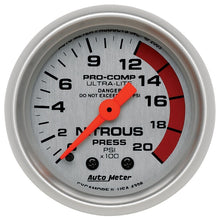 Load image into Gallery viewer, Autometer Ultra-Lite 52mm 2000 PSI Mechanical Nitrous Pressure Gauge