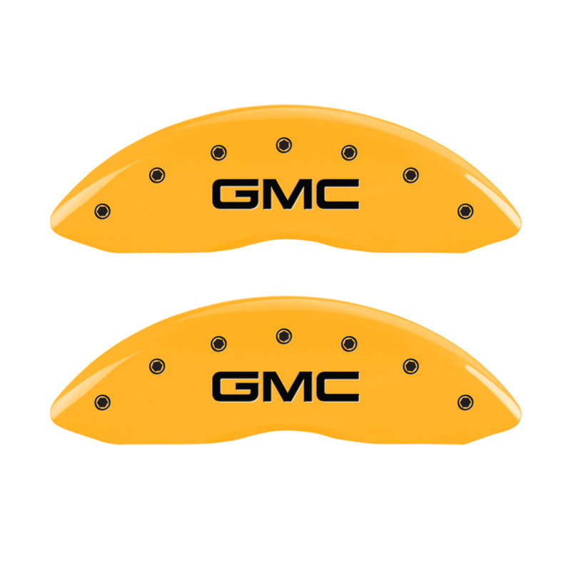 MGP 4 Caliper Covers Engraved Front & Rear GMC Yellow Finish Black Char 2007 GMC Savana 2500