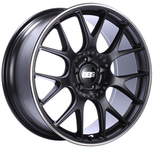 गैलरी व्यूवर में इमेज लोड करें, BBS CH-R 20x9 5x120 ET24 Satin Black Polished Rim Protector Wheel -82mm PFS/Clip Required