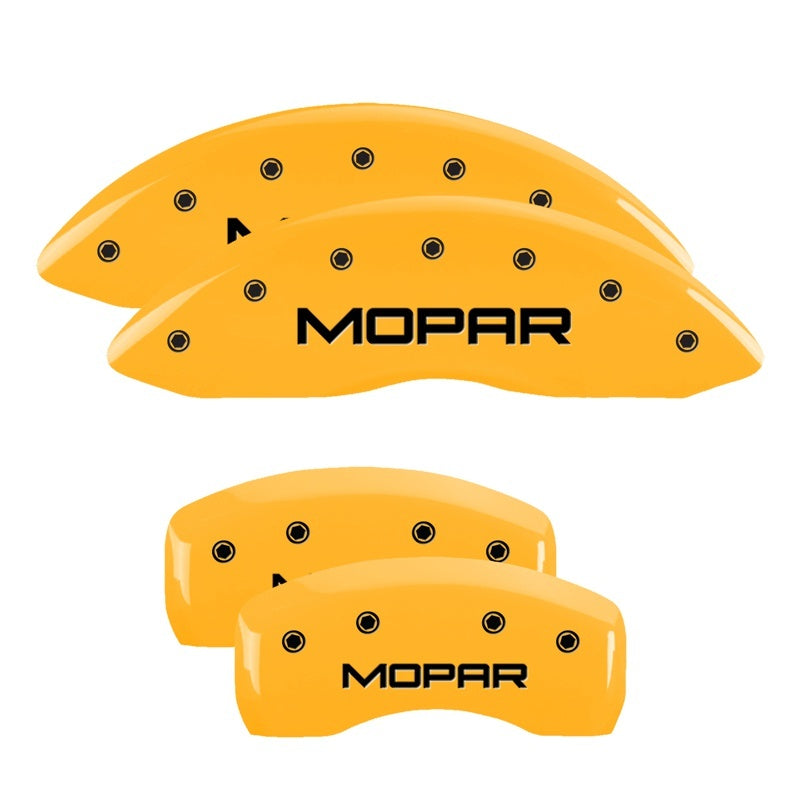 MGP 4 Caliper Covers Engraved Front & Rear MGP Yellow Finish Black Char 2010 Hyundai Genesis