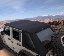 Load image into Gallery viewer, Bushwacker 07-18 Jeep Wrangler JK 4-Door Trail Armor Twill Flat Back Soft Top - Black