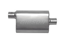 Laden Sie das Bild in den Galerie-Viewer, Gibson CFT Superflow Offset/Center Oval Muffler - 4x9x18in/3in Inlet/3in Outlet - Stainless