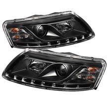 Cargar imagen en el visor de la galería, Spyder Audi A6 05-07 Projector Headlights Halogen Model Only - DRL Black PRO-YD-ADA605-DRL-BK