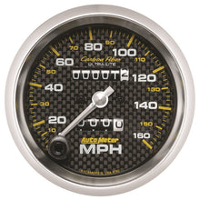 Carica l&#39;immagine nel visualizzatore di Gallery, Autometer 3-3/8in Carbon Fiber 0-160MPH Mechanical Speedometer