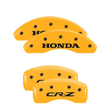 Laden Sie das Bild in den Galerie-Viewer, MGP 4 Caliper Covers Engraved Front Honda Engraved Rear Odyssey Yellow finish black ch