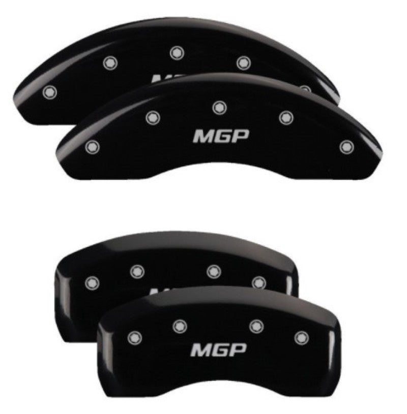 MGP 4 Caliper Covers Engraved Front & Rear MGP Black Finish Silver Characters 2017 Kia Optima