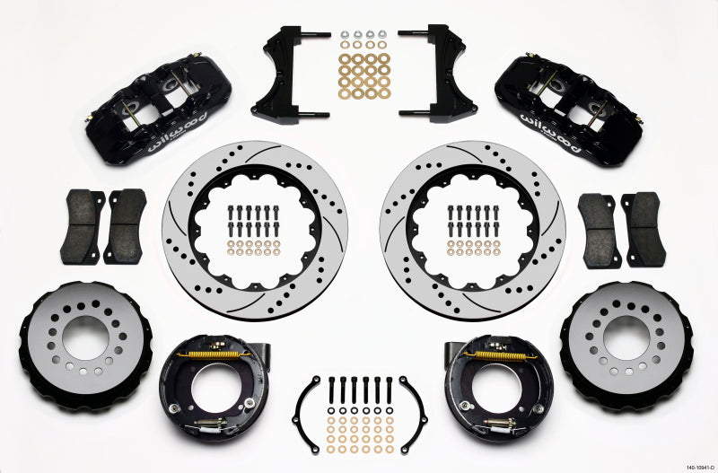 Wilwood AERO4 Rear P-Brake Kit 14.00in Drilled Chevy C-10 2.42 Offset 5-lug