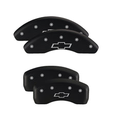 Charger l&#39;image dans la galerie, MGP Front set 2 Caliper Covers Engraved Front Bowtie Black finish silver ch