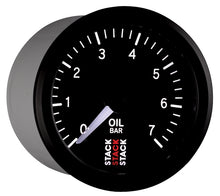 Laden Sie das Bild in den Galerie-Viewer, Autometer Stack 52mm 0-7 Bar M10 Male Pro Stepper Motor Oil Pressure Gauge - Black