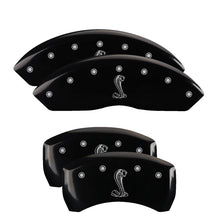 Cargar imagen en el visor de la galería, MGP 4 Caliper Covers Engraved Front &amp; Rear Tiffany Snake Black finish silver ch