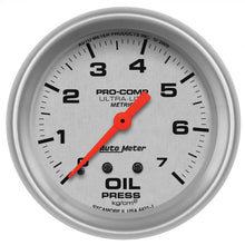 Load image into Gallery viewer, Autometer Ultra-Lite 66.7mm METRIC 0-7 Kg/CM 2 Oil Pressure Mechanical Gauge