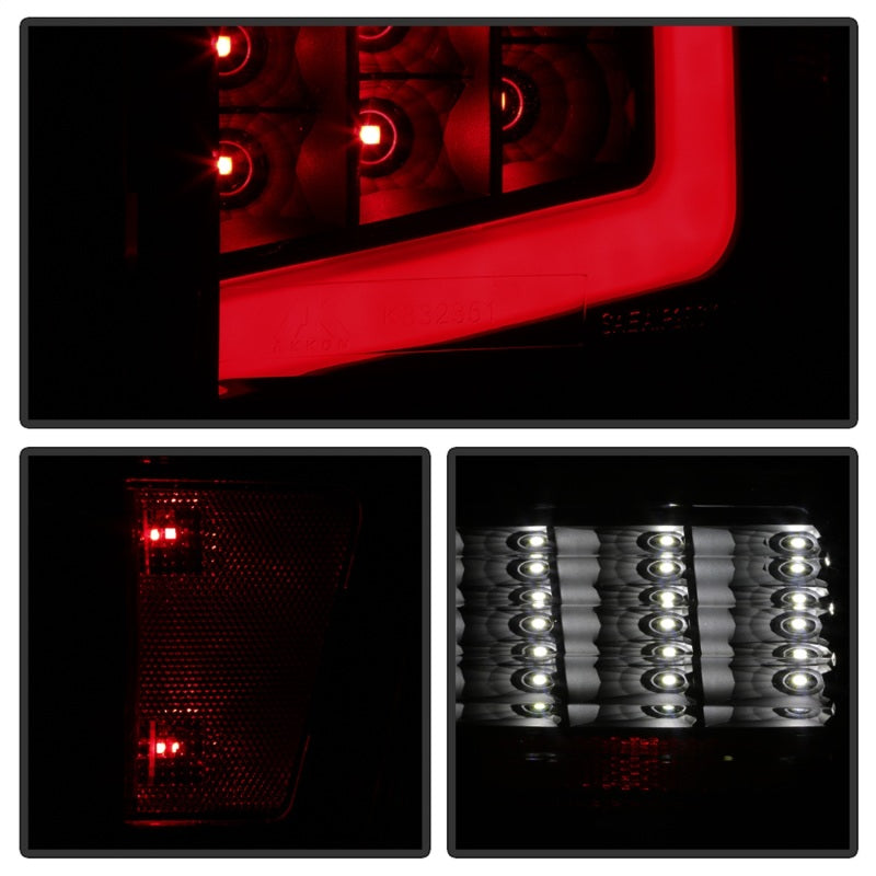 xTune 16-18 Toyota Tacoma Light Bar LED Tail Lights - Black Smoked (ALT-JH-TTA16-LBLED-BSM)